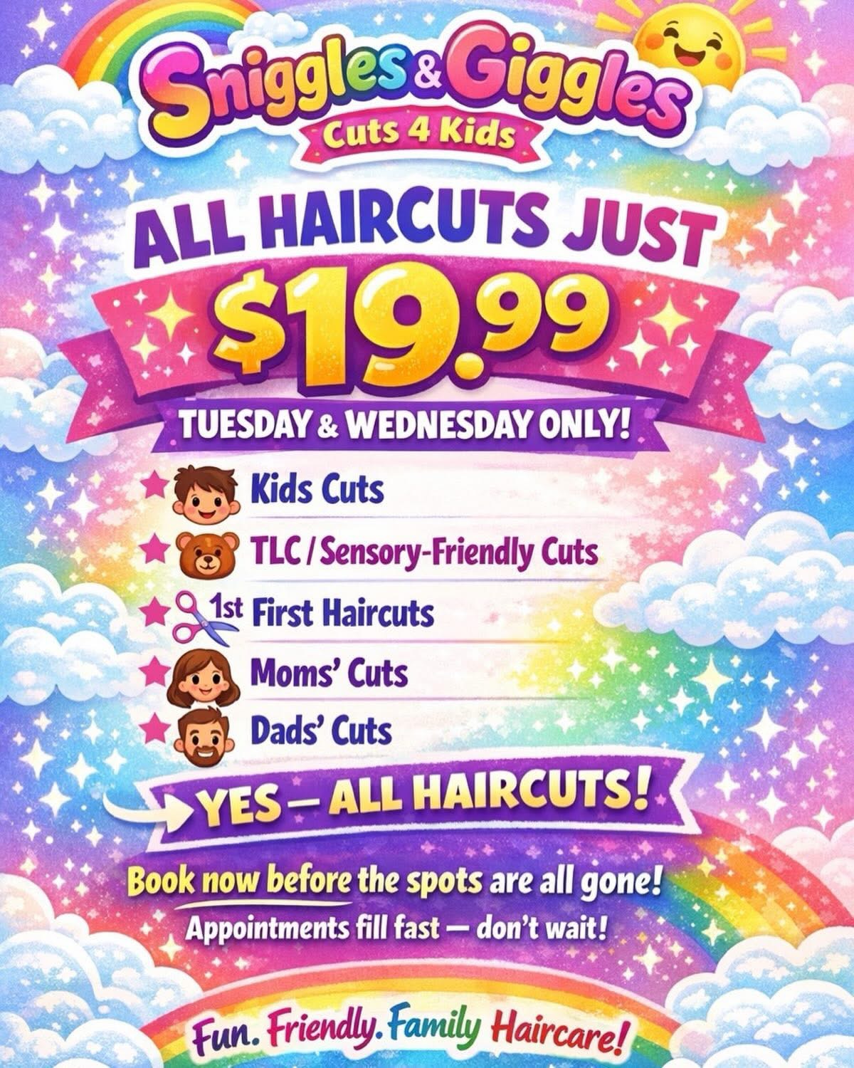 $19.99 Haircut Tuesday and Wednesday Special